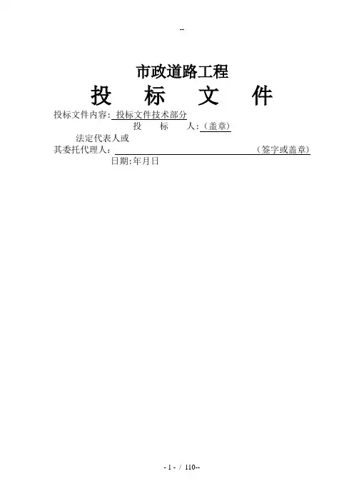 市政道路技术标
