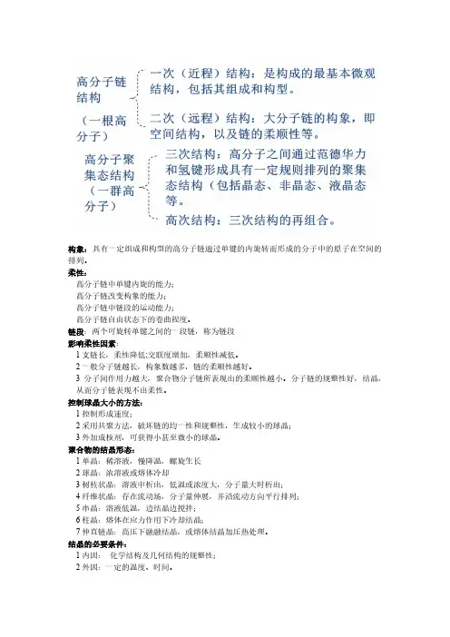 高分子物理知识点总结