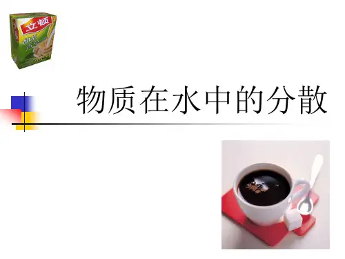 沪教版九年级化学下册 第一节 物质在水中的分散课件