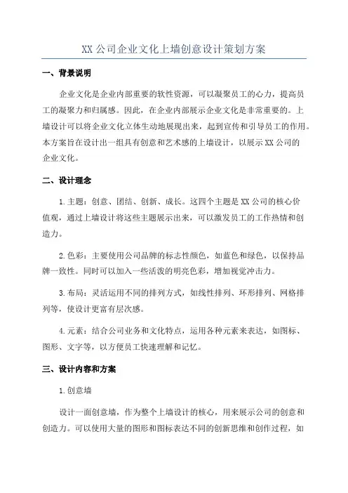 XX公司企业文化上墙创意设计策划方案