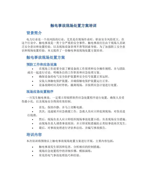 触电事故现场处置方案培训