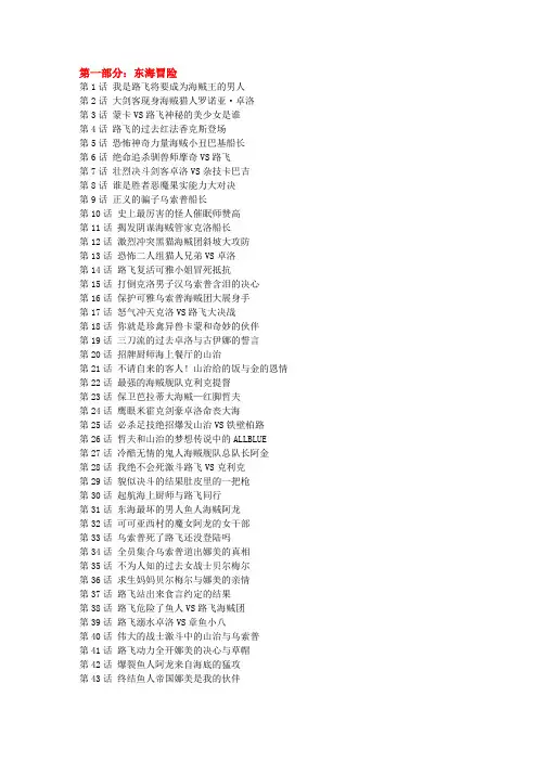 海贼王动画目录(至547集)