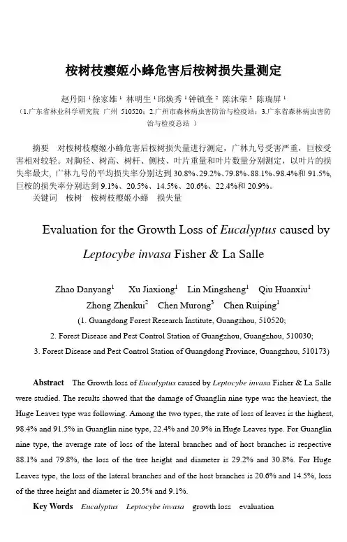 桉树枝瘿姬小蜂危害后桉树损失量测定2008207