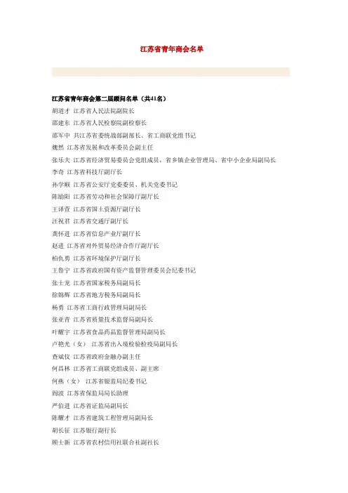 江苏青年商会名单