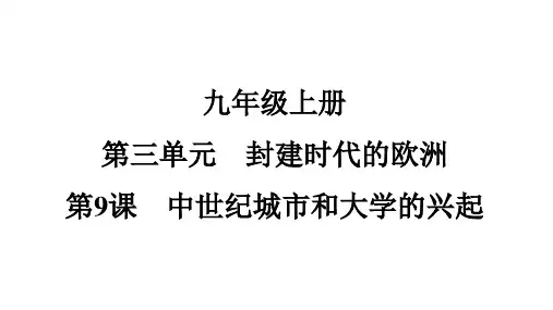 3.9中世纪城市和大学的兴起课件历史九年级上册