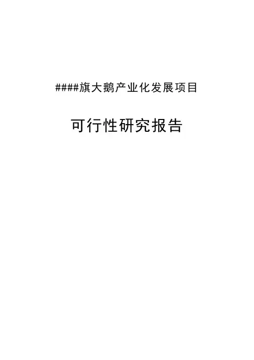 (可大量借鉴)大鹅养殖项目可研