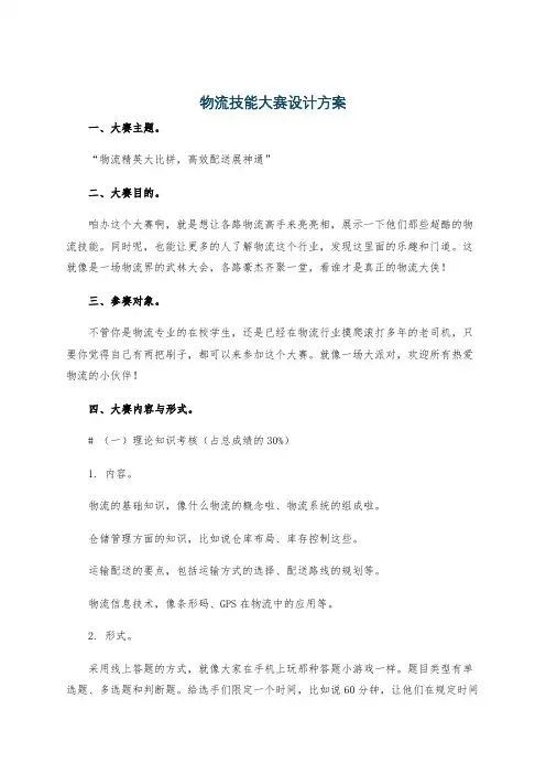 物流技能大赛设计方案
