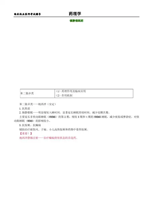 临床执业医师考试辅导-药理学讲义0901