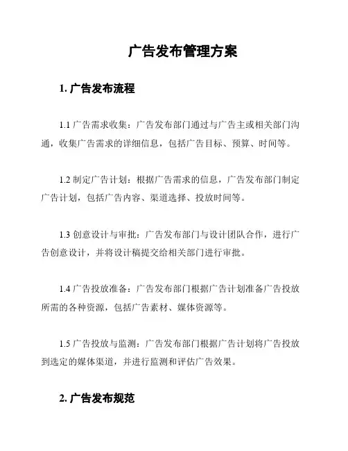 广告发布管理方案