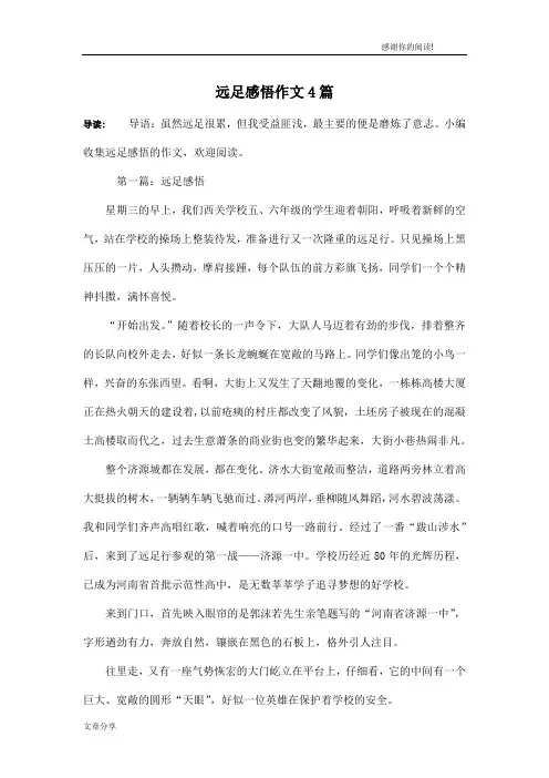 远足感悟作文4篇