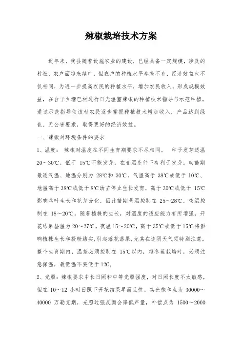 辣椒栽培技术方案