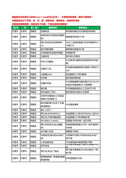 2020新版天津市天津市西青区工艺品工商企业公司商家名录名单联系电话号码地址大全77家