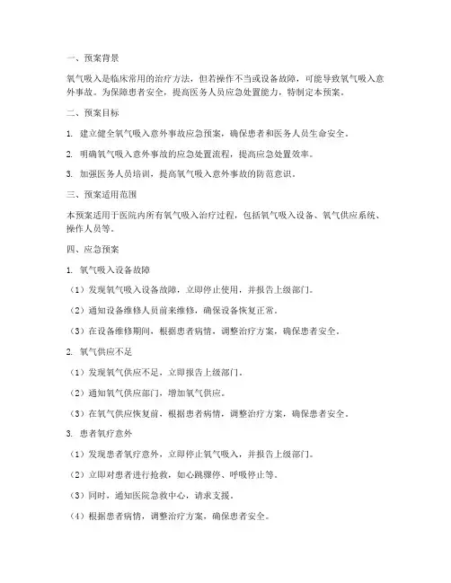 氧气吸入的应急预案