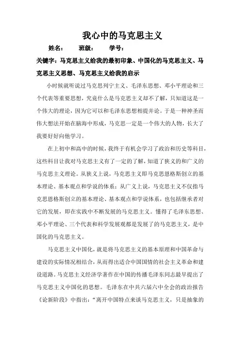 我心中的马克思主义