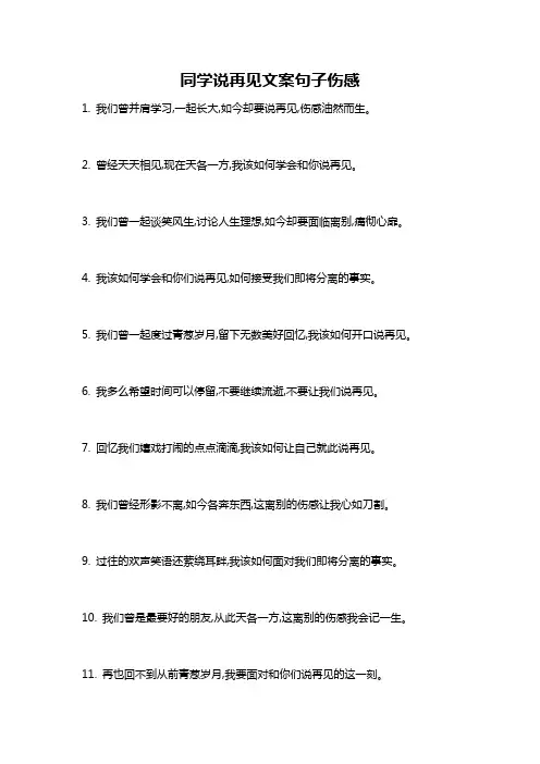 同学说再见文案句子伤感