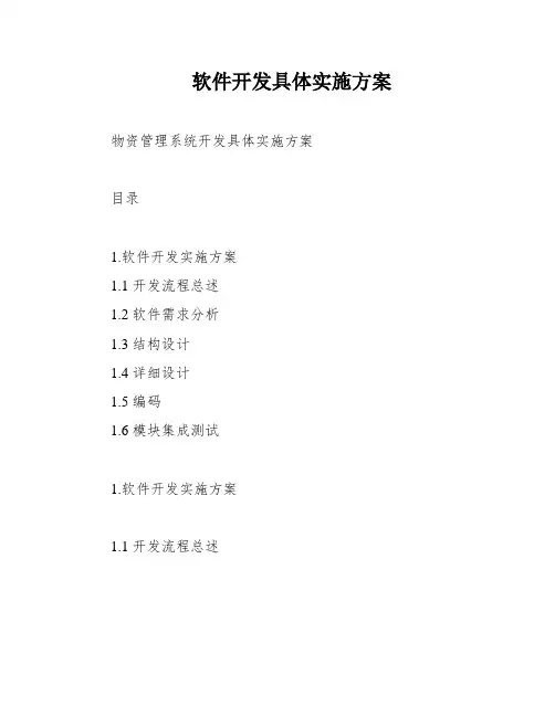 软件开发具体实施方案