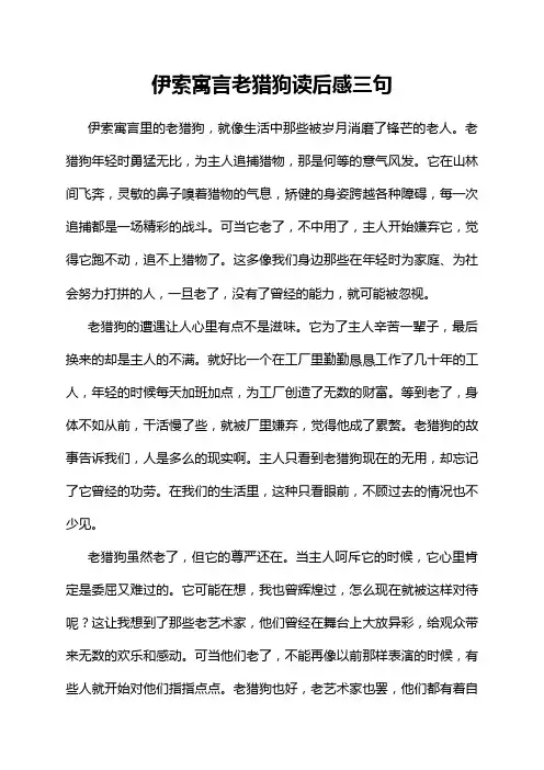 伊索寓言老猎狗读后感三句