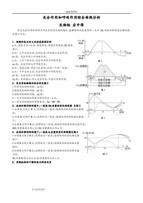 光合作用和呼吸作用综合曲线分析