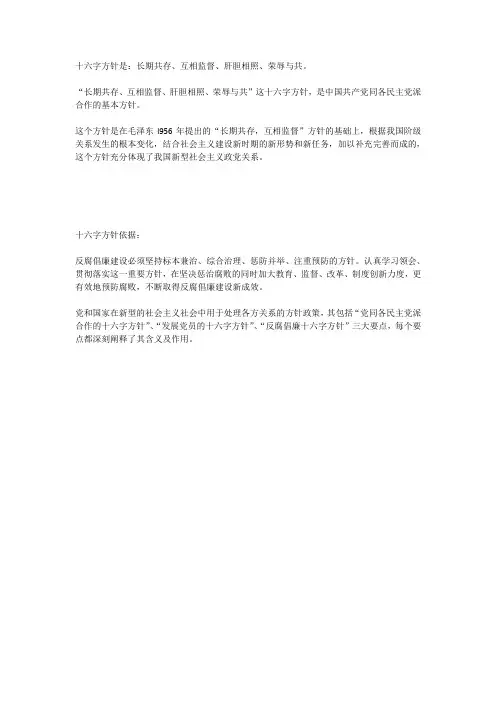 十六字基本方针