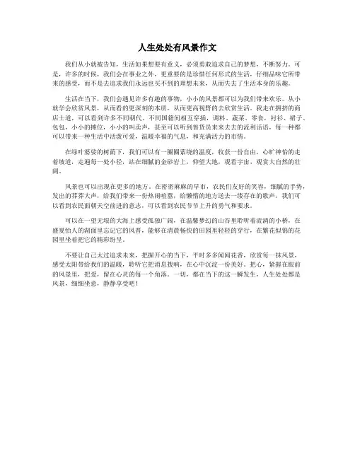 人生处处有风景作文