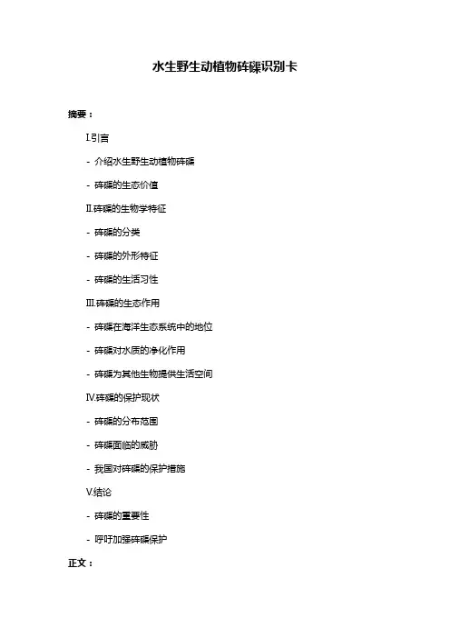 水生野生动植物砗磲识别卡