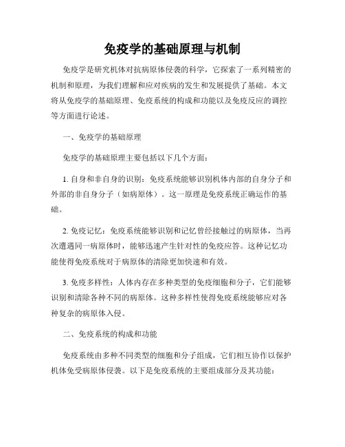免疫学的基础原理与机制