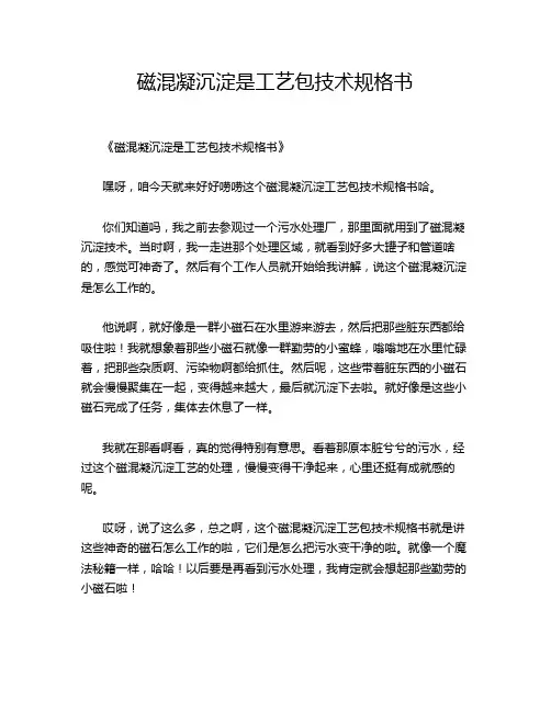 磁混凝沉淀是工艺包技术规格书
