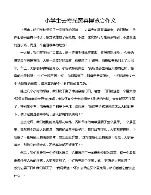 小学生去寿光蔬菜博览会作文