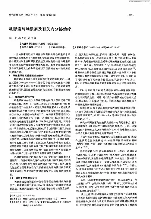 乳腺癌与雌激素及有关内分泌治疗