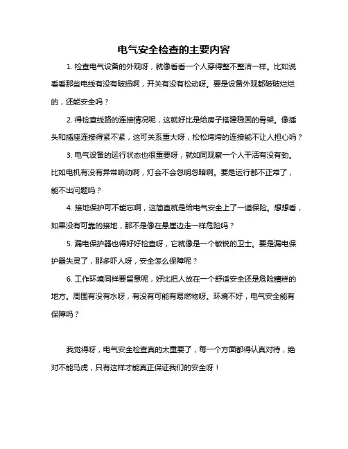 电气安全检查的主要内容