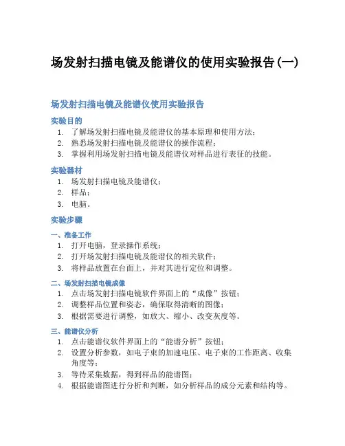 场发射扫描电镜及能谱仪的使用实验报告(一)