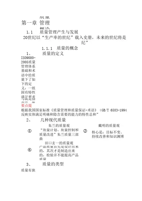 质量管理知识