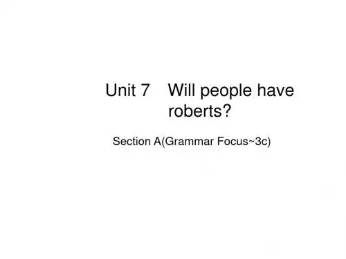 八年级英语上册教学课件(人教版)：Unit 7 Section A (