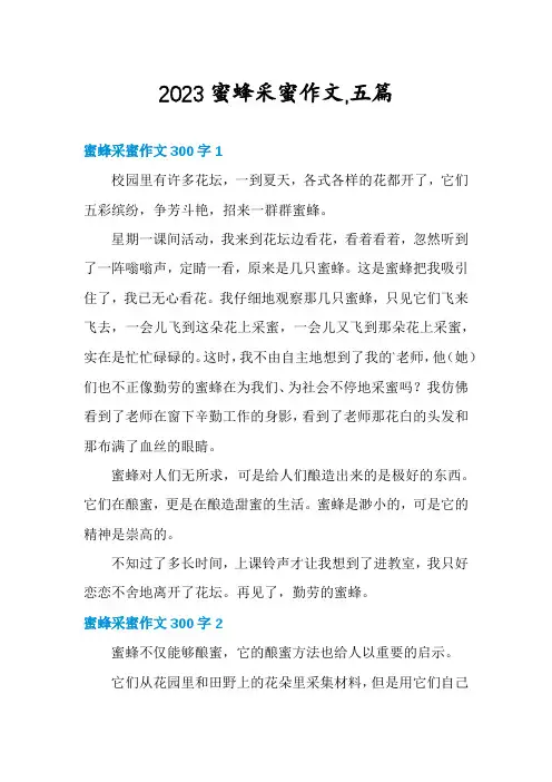 2023蜜蜂采蜜作文,五篇