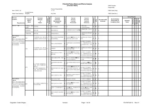 PFMEA- 放大器生产过程失效模式分析