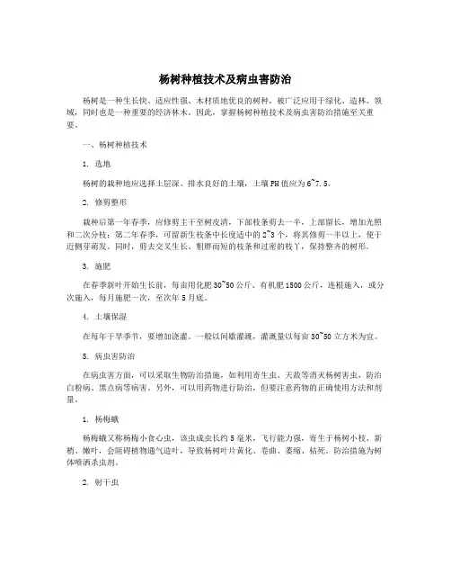 杨树种植技术及病虫害防治