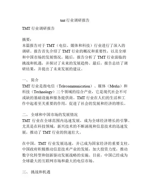 tmt行业调研报告