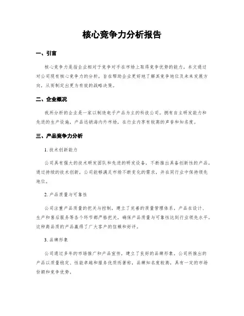 核心竞争力分析报告