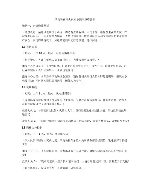 风电场森林火灾应急预案演练脚本