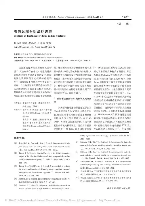 桡骨远端骨折治疗进展