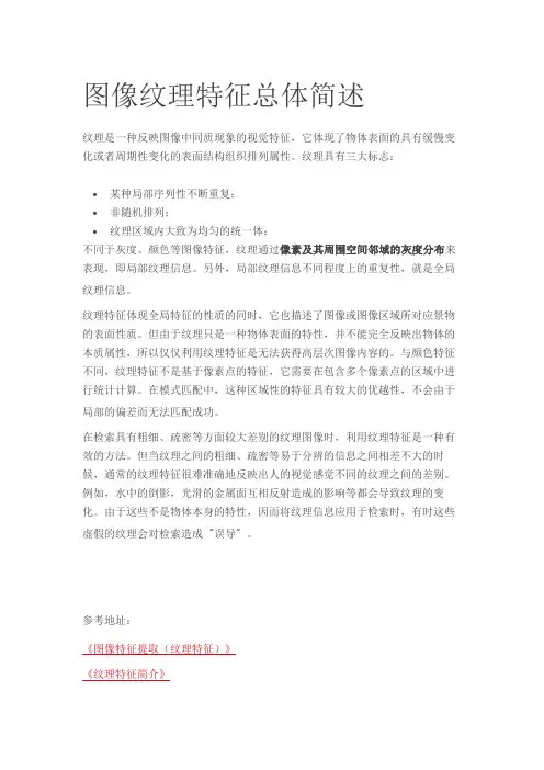 图像纹理特征总体描述