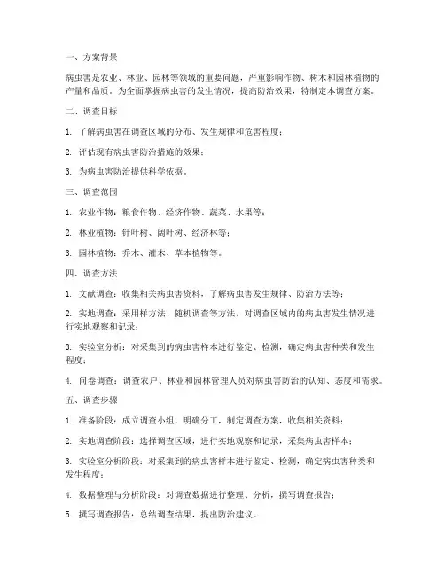 病虫害专项调查方案