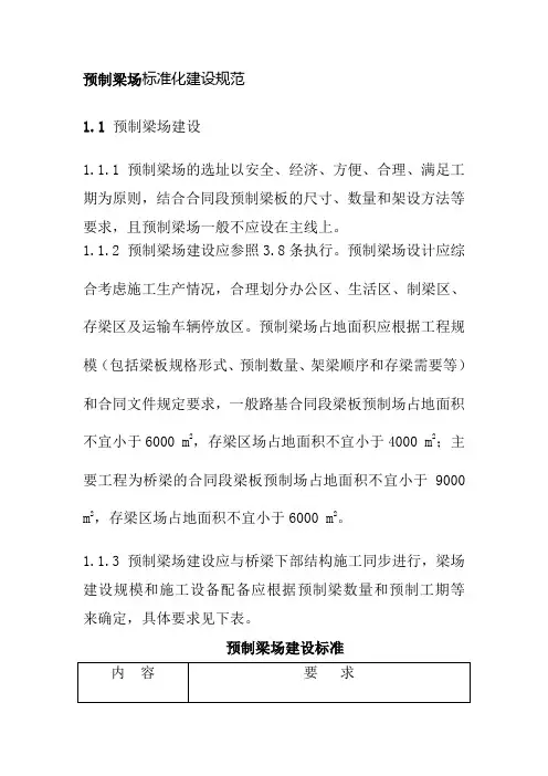 预制梁场标准化建设规范