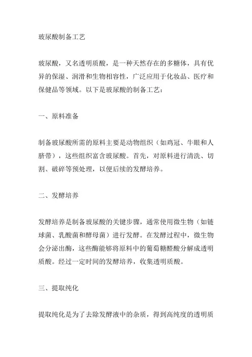 玻尿酸制备工艺