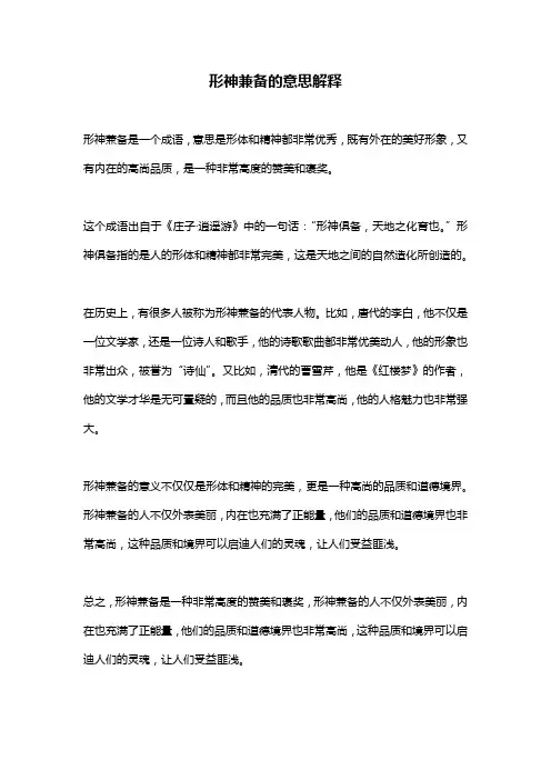 形神兼备的意思解释