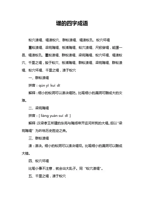 堤的四字成语