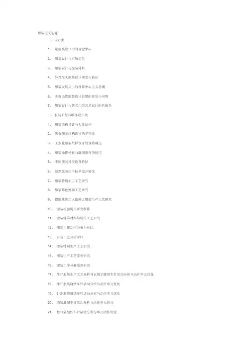 服装选题
