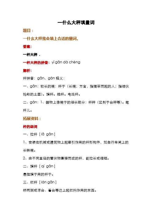 一什么大秤填量词