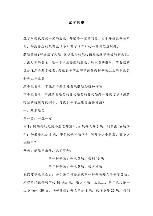 (小学奥数讲座)盈亏问题