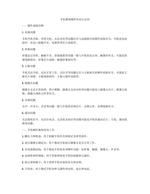 手机维修硬件知识点总结